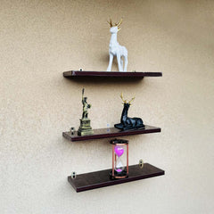 Set of 3 large wall mount floating shelves, Decoration shelves , Wall Shelves, Brown color shelves,