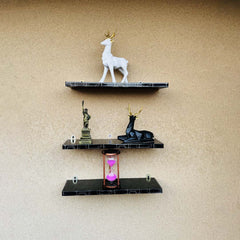 Set of 3 large wall mount floating shelves, Decoration shelves , Wall Shelves, Black color shelves,