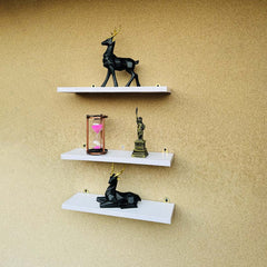 Set of 3 large wall mount floating shelves, Decoration shelves , Wall Shelves, White color shelves,