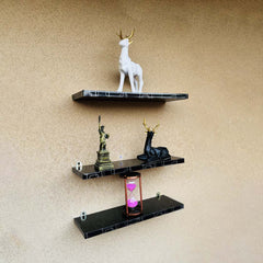 Set of 3 large wall mount floating shelves, Decoration shelves , Wall Shelves, Black color shelves,