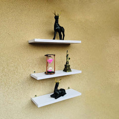 Set of 3 large wall mount floating shelves, Decoration shelves , Wall Shelves, White color shelves,